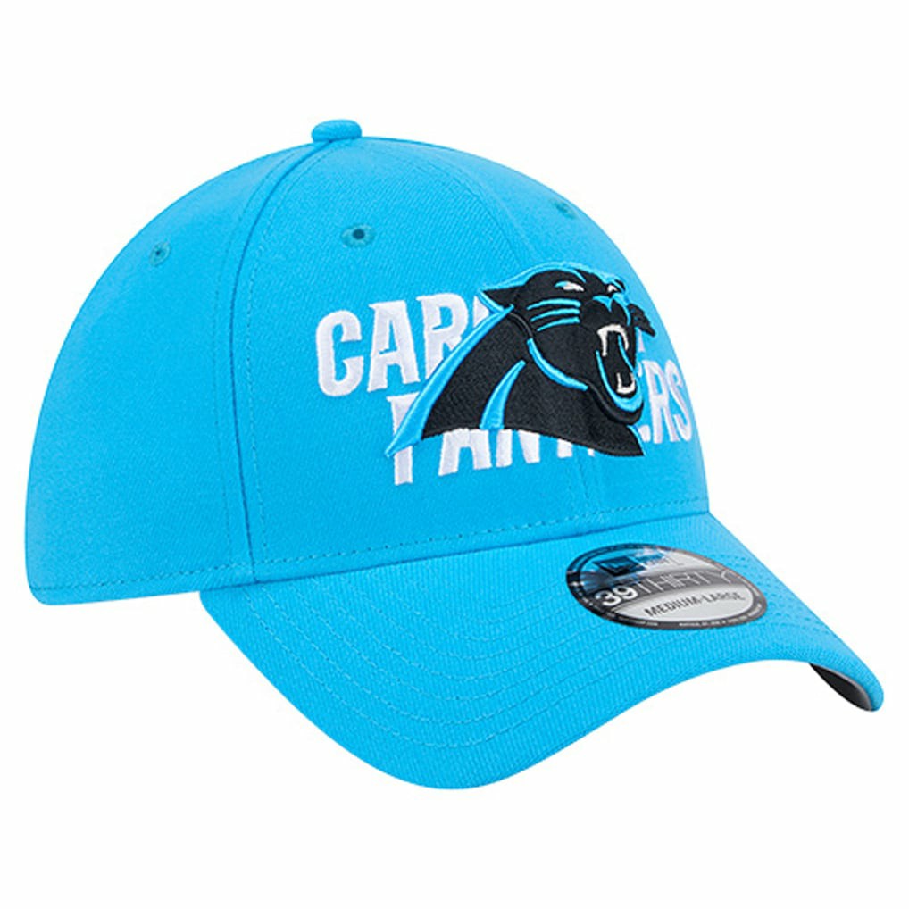 Carolina Panthers New Era Overlap Logo 39THIRTY Stretch Fit Hat Blue | NFL