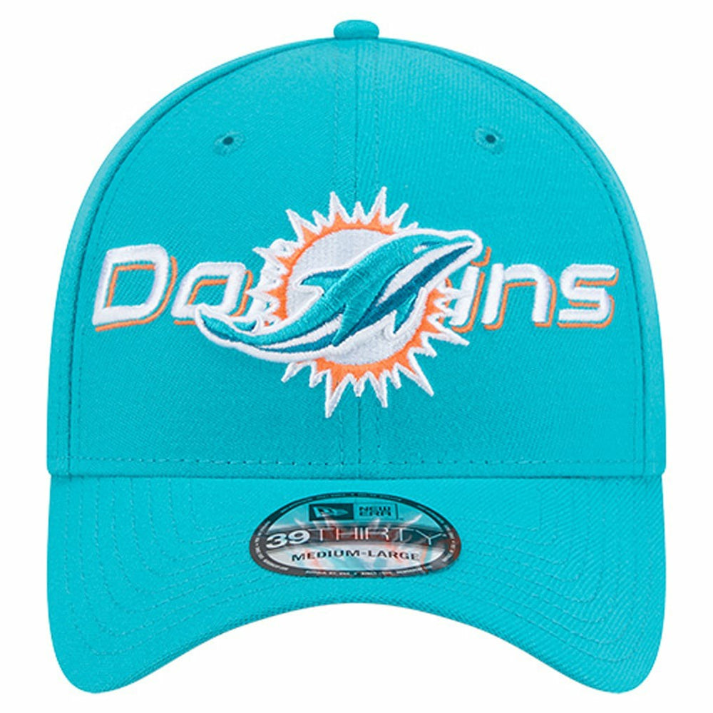 Miami Dolphins New Era Overlap Logo 39THIRTY Stretch Fit Hat Aqua | NFL