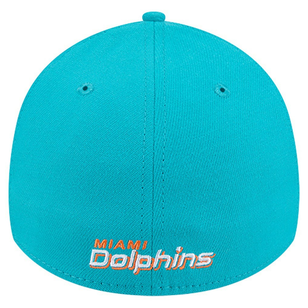 Miami Dolphins New Era Overlap Logo 39THIRTY Stretch Fit Hat Aqua | NFL