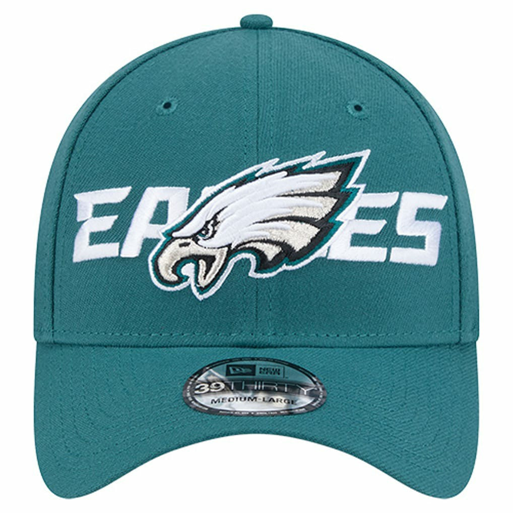 Philadelphia Eagles New Era Overlap Logo 39THIRTY Stretch Fit Hat Midnight Green | NFL