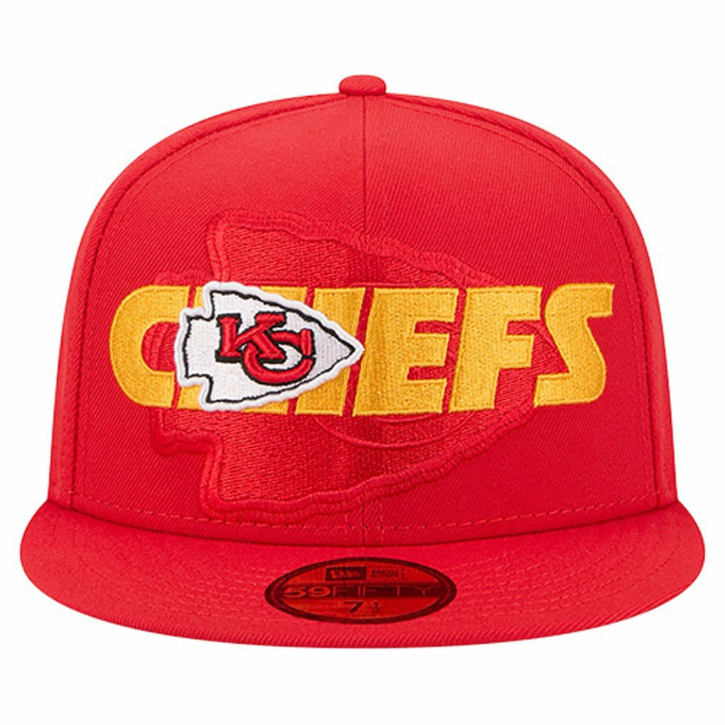 Kansas City Chiefs New Era Overlap Wordmark 59FIFTY Fitted Hat Red | NFL