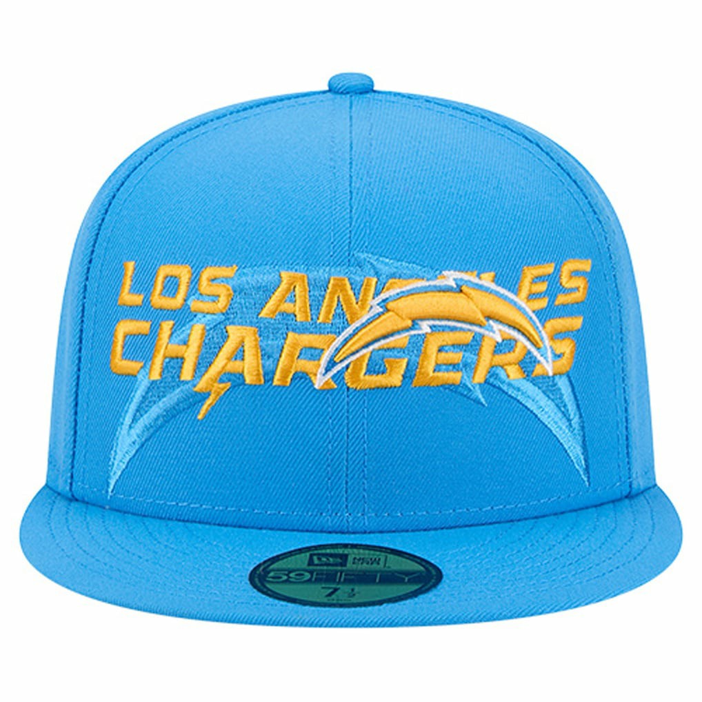 Los Angeles Chargers New Era Overlap Wordmark 59FIFTY Fitted Hat Powder Blue | NFL