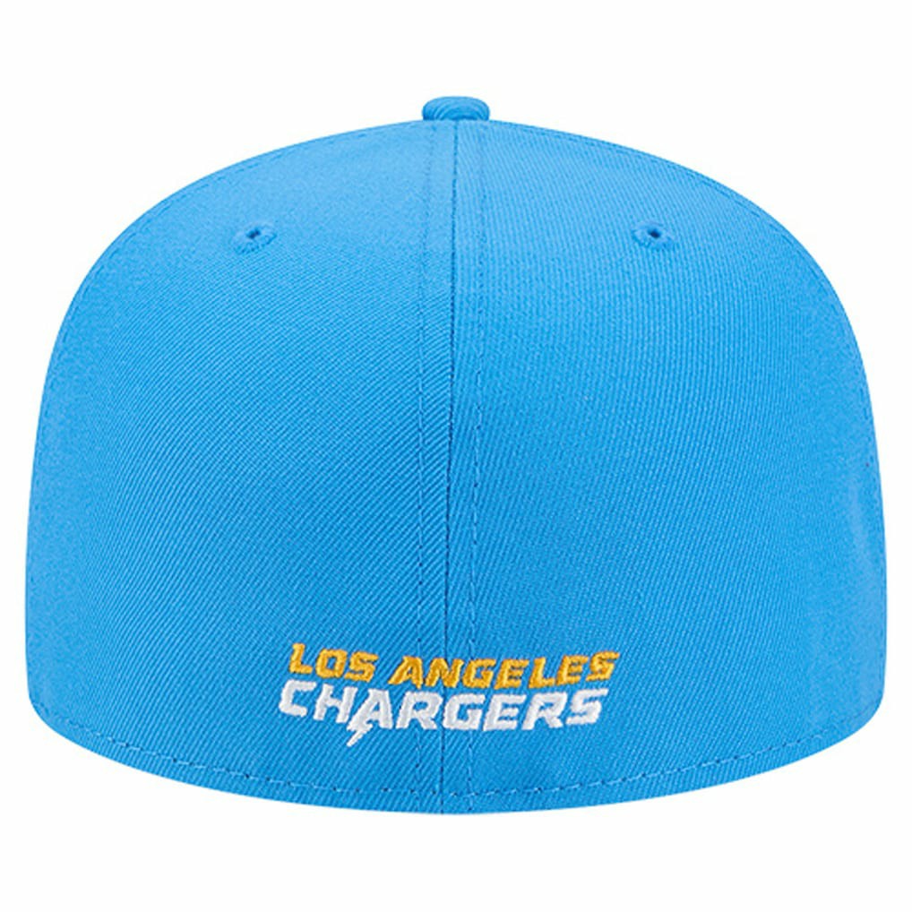 Los Angeles Chargers New Era Overlap Wordmark 59FIFTY Fitted Hat Powder Blue | NFL