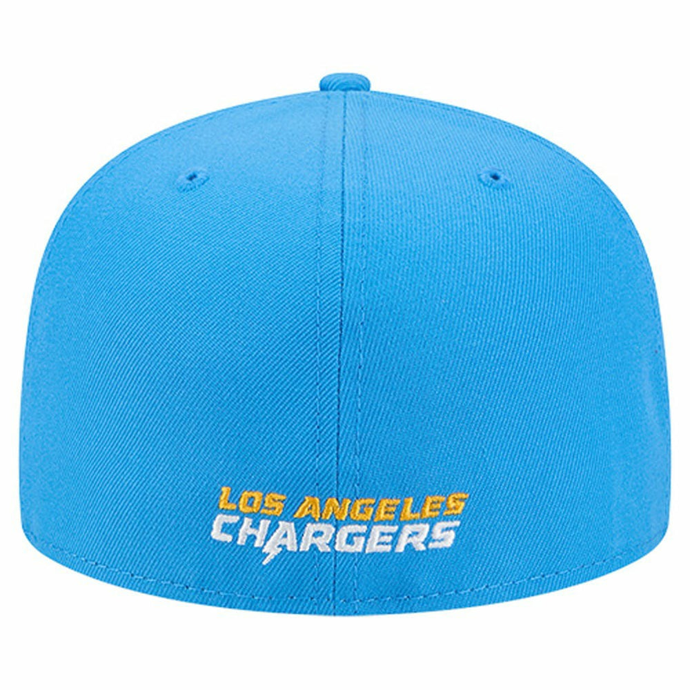 Los Angeles Chargers New Era Overlap Wordmark 59FIFTY Fitted Hat Powder Blue | NFL