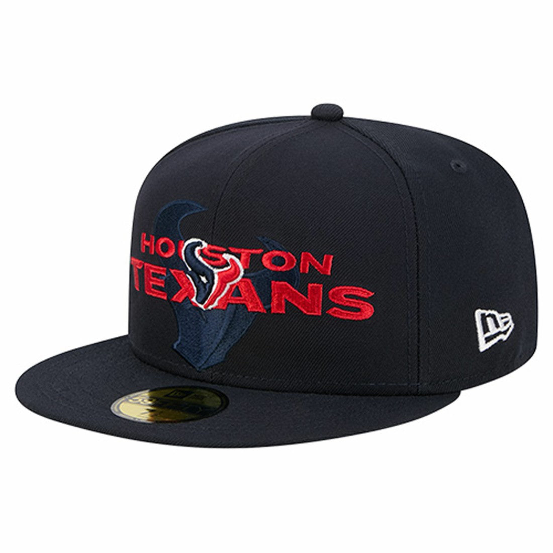Houston Texans New Era Overlap Wordmark 59FIFTY Fitted Hat Navy | NFL