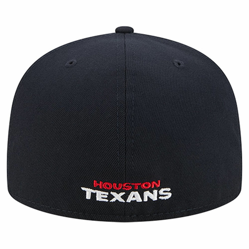 Houston Texans New Era Overlap Wordmark 59FIFTY Fitted Hat Navy | NFL