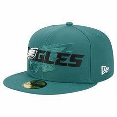 Philadelphia Eagles New Era Overlap Wordmark 59FIFTY Fitted Hat Midnight Green | NFL