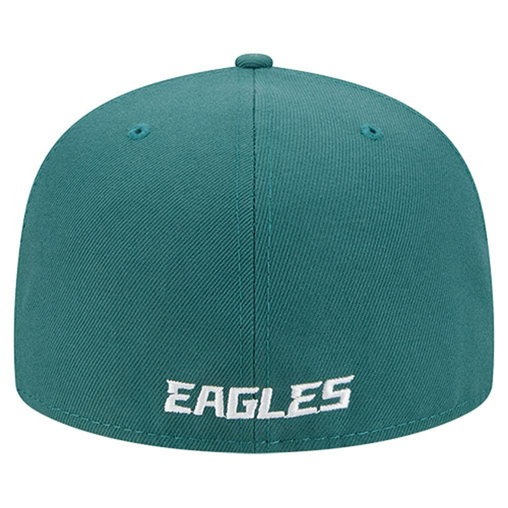Philadelphia Eagles New Era Overlap Wordmark 59FIFTY Fitted Hat Midnight Green | NFL