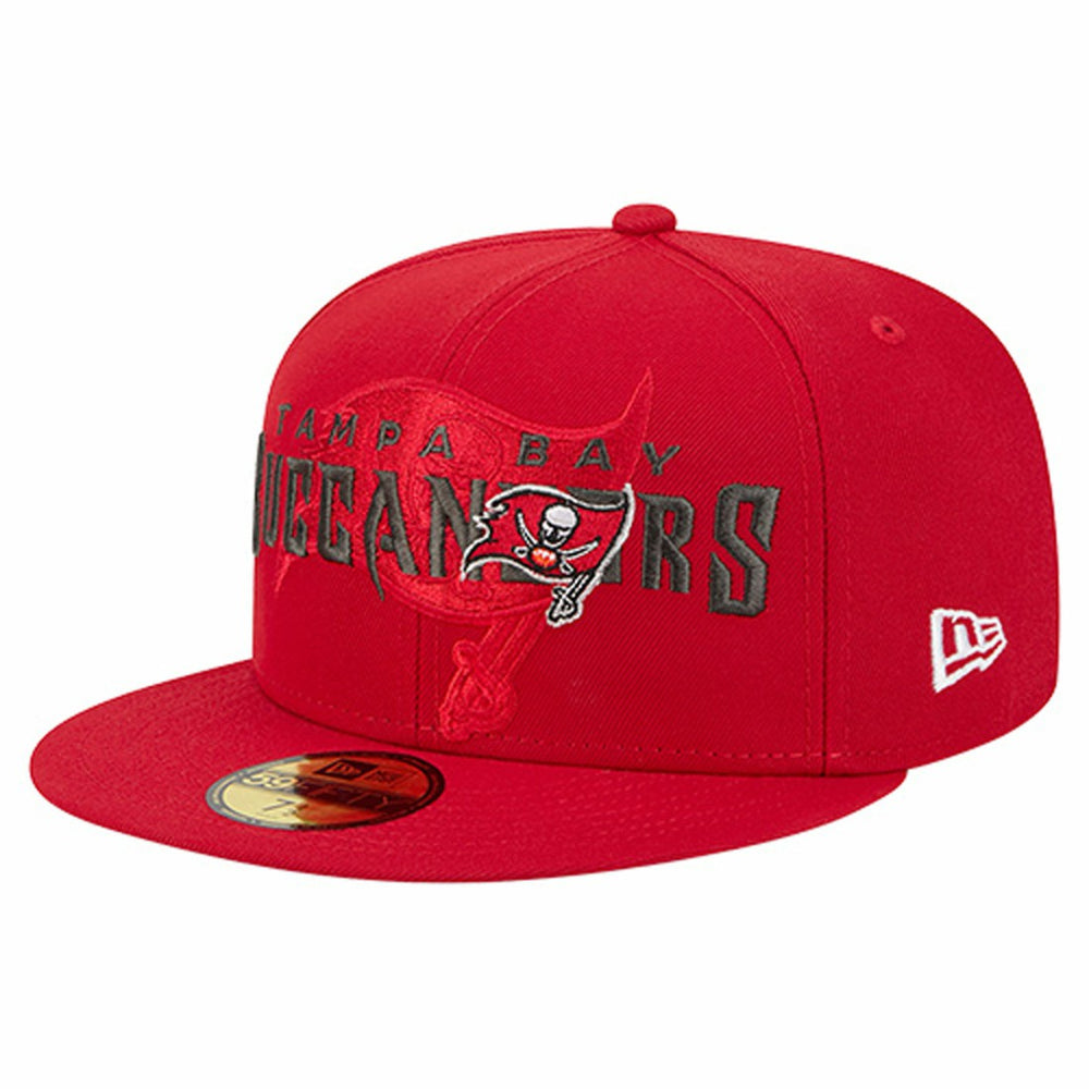 Tampa Bay Buccaneers New Era Overlap Wordmark 59FIFTY Fitted Hat Red | NFL