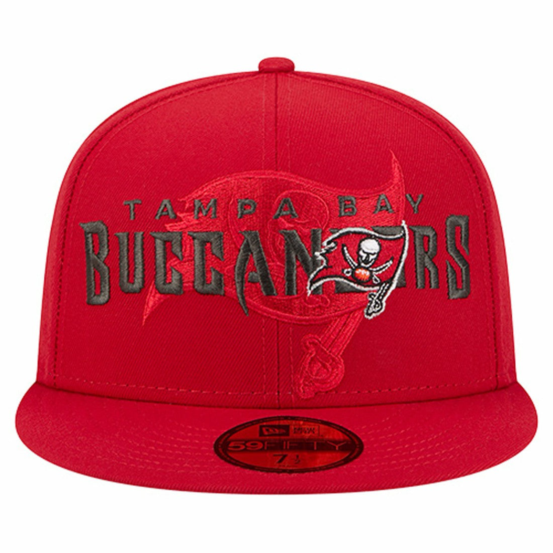 Tampa Bay Buccaneers New Era Overlap Wordmark 59FIFTY Fitted Hat Red | NFL