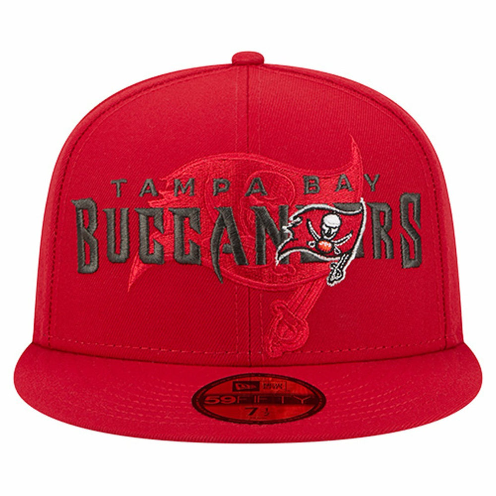 Tampa Bay Buccaneers New Era Overlap Wordmark 59FIFTY Fitted Hat Red | NFL