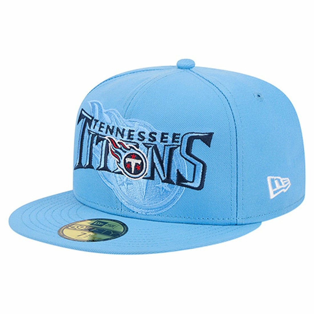 Tennessee Titans New Era Overlap Wordmark 59FIFTY Fitted Hat Light Blue | NFL