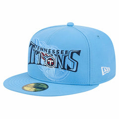 Tennessee Titans New Era Overlap Wordmark 59FIFTY Fitted Hat Light Blue | NFL