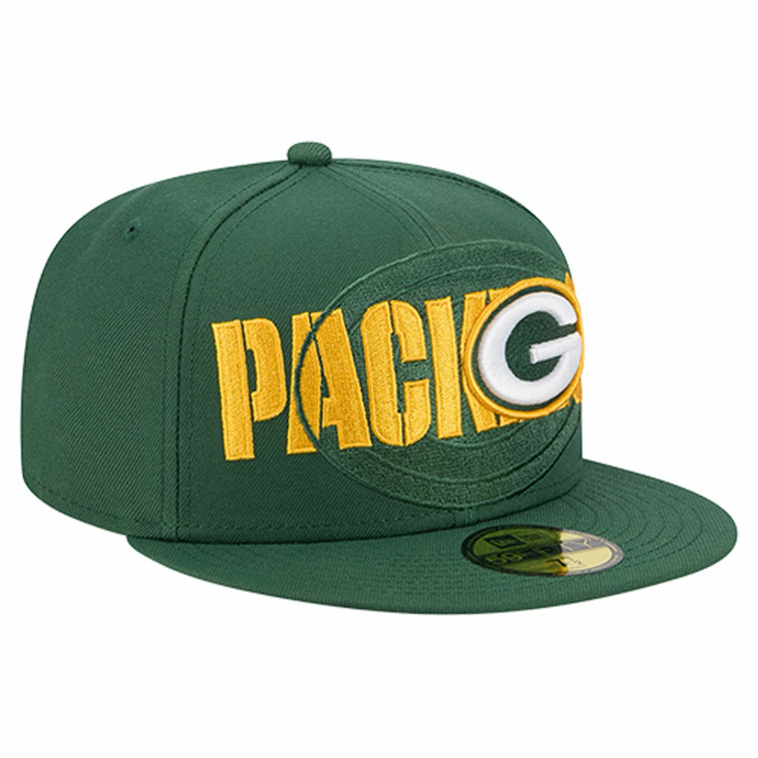 Green Bay Packers New Era Overlap Wordmark 59FIFTY Fitted Hat Green | NFL