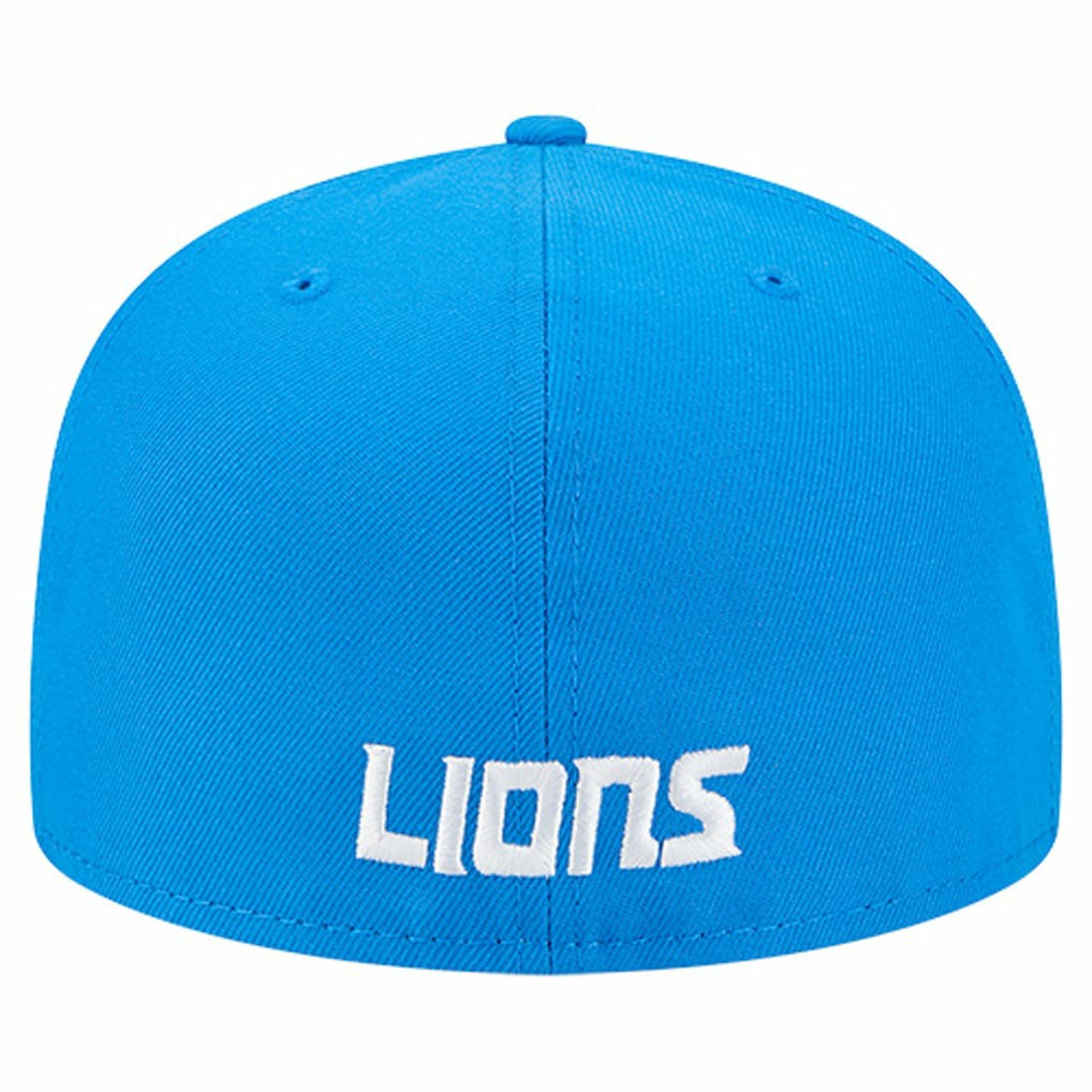 Detroit Lions New Era Overlap Wordmark 59FIFTY Fitted Hat Blue | NFL