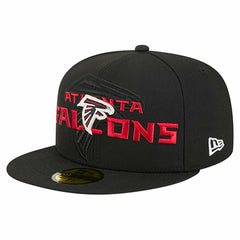 Atlanta Falcons New Era Overlap Wordmark 59FIFTY Fitted Hat Black | NFL