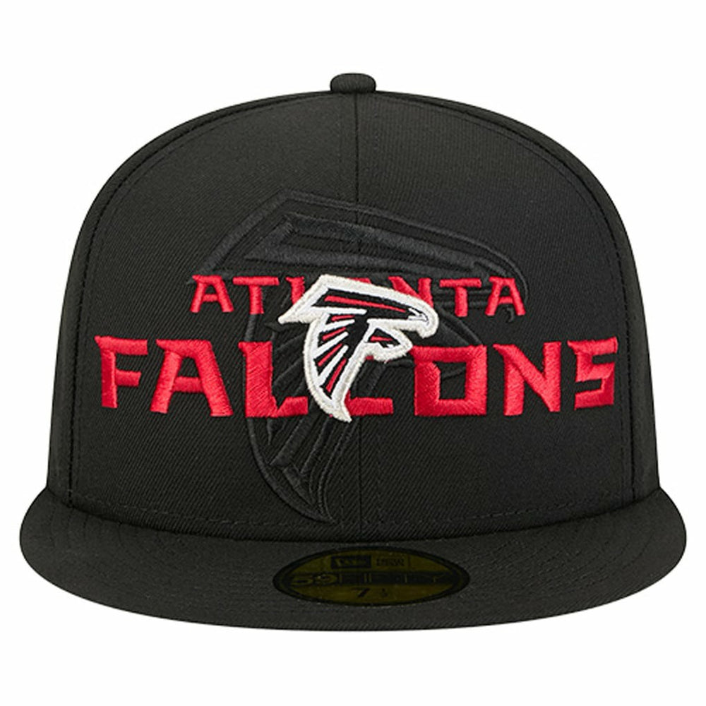 Atlanta Falcons New Era Overlap Wordmark 59FIFTY Fitted Hat Black | NFL