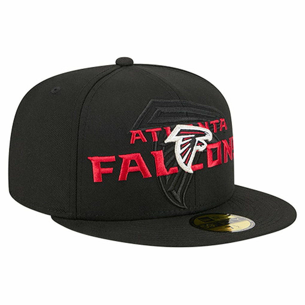 Atlanta Falcons New Era Overlap Wordmark 59FIFTY Fitted Hat Black | NFL