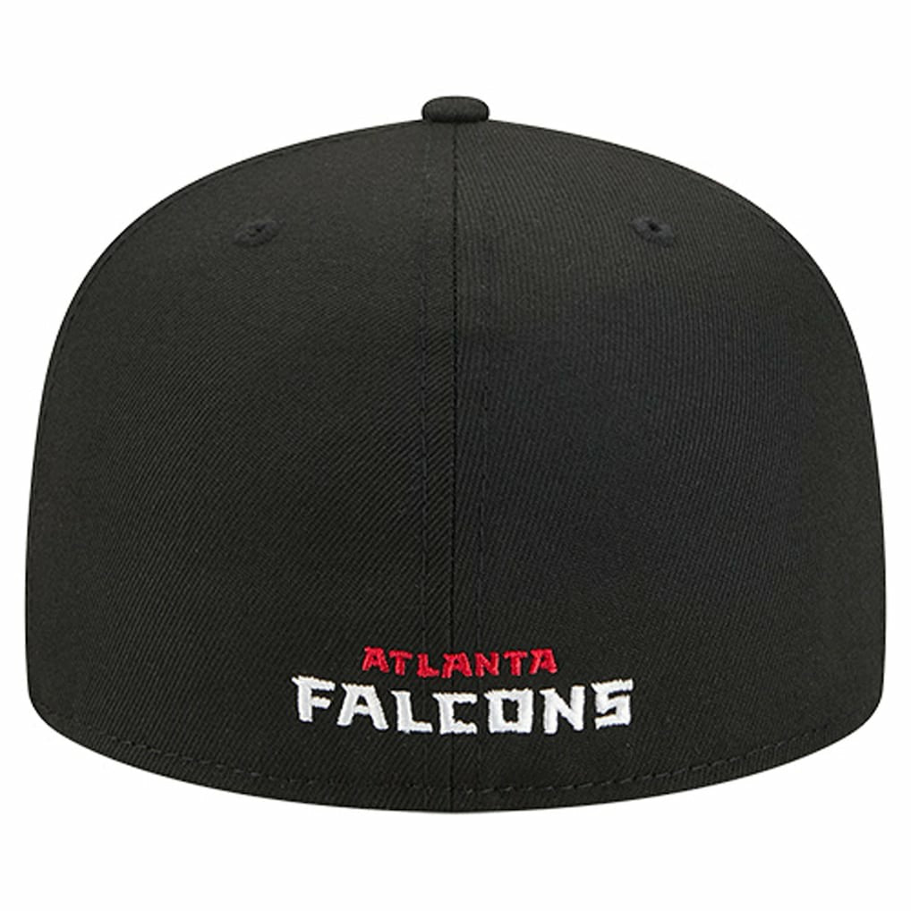 Atlanta Falcons New Era Overlap Wordmark 59FIFTY Fitted Hat Black | NFL