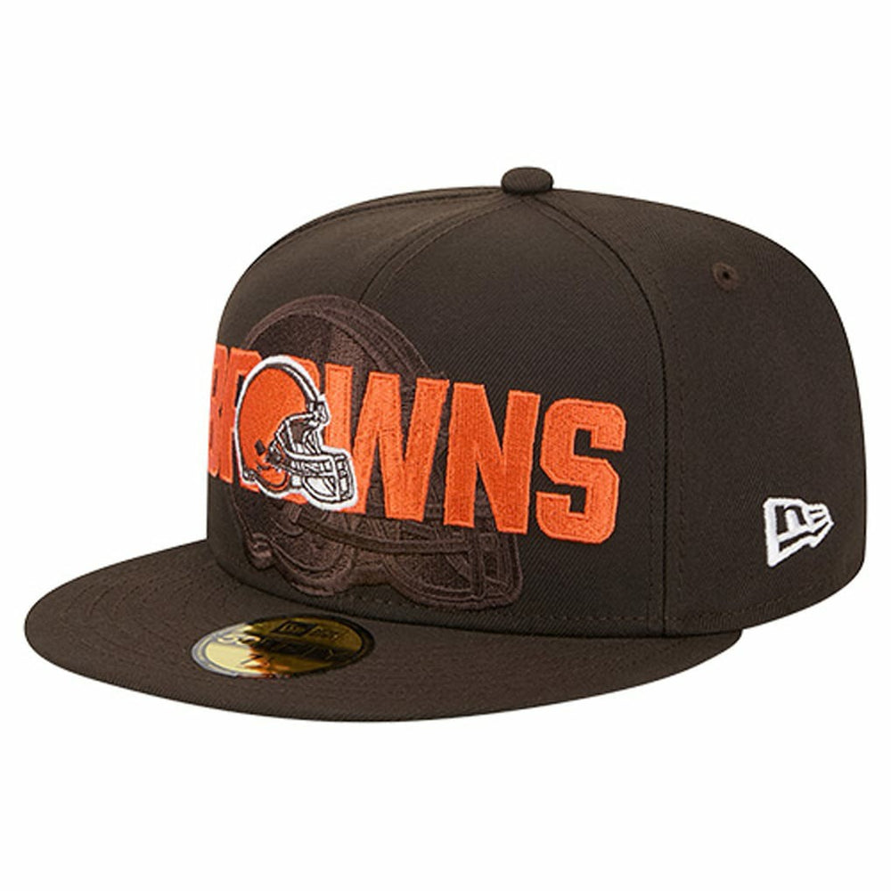 Cleveland Browns New Era Overlap Wordmark 59FIFTY Fitted Hat Brown | NFL