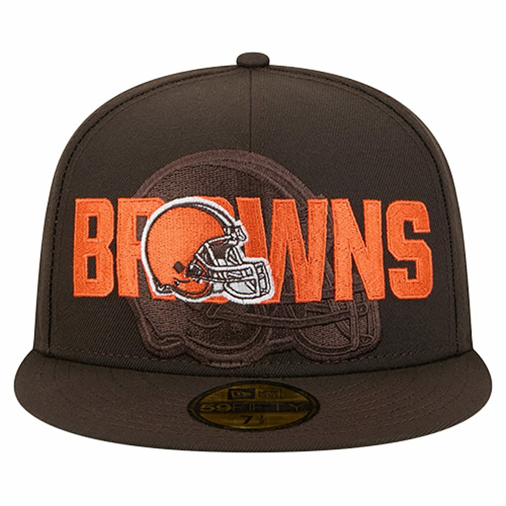 Cleveland Browns New Era Overlap Wordmark 59FIFTY Fitted Hat Brown | NFL