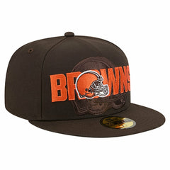 Cleveland Browns New Era Overlap Wordmark 59FIFTY Fitted Hat Brown | NFL