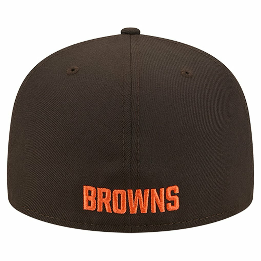 Cleveland Browns New Era Overlap Wordmark 59FIFTY Fitted Hat Brown | NFL