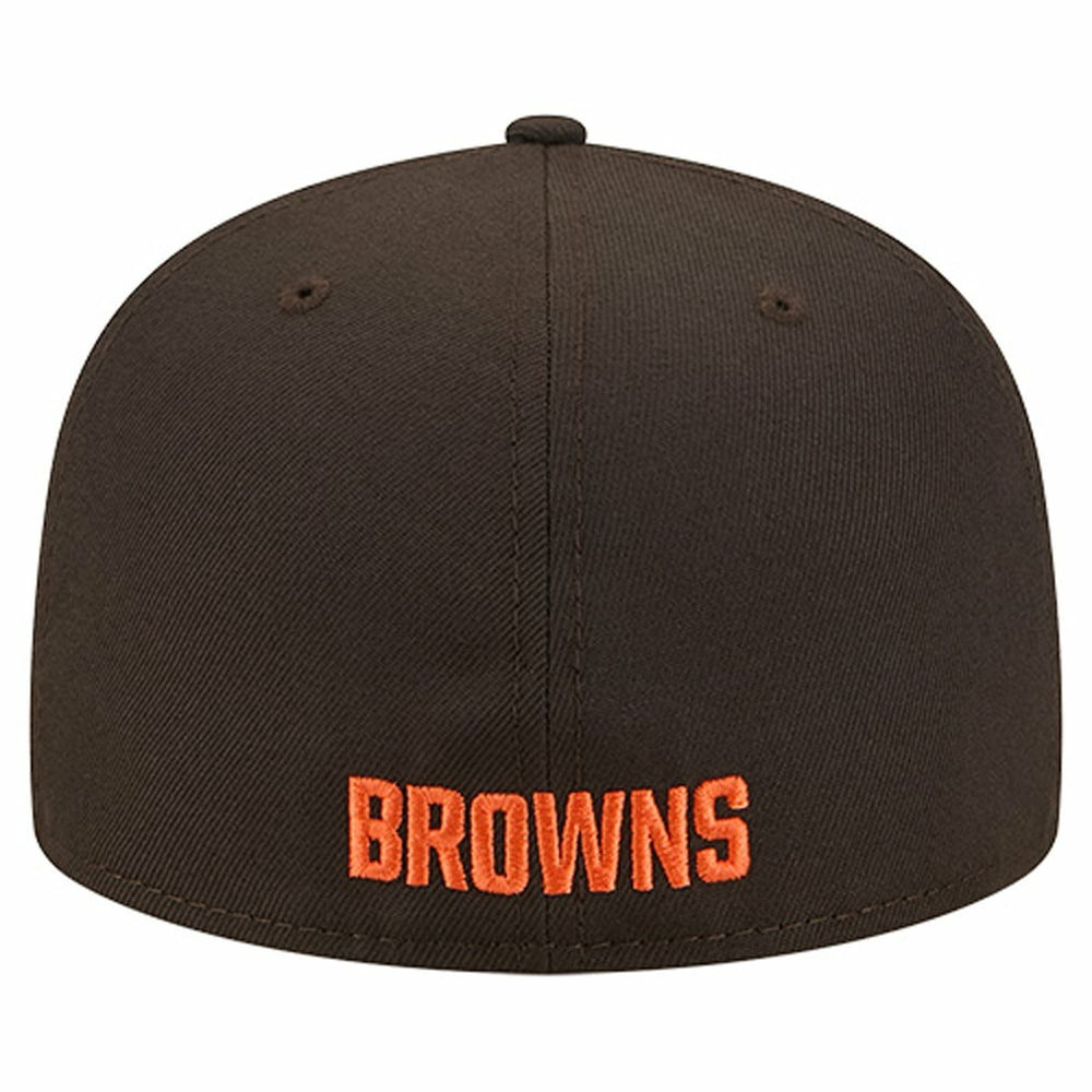 Cleveland Browns New Era Overlap Wordmark 59FIFTY Fitted Hat Brown | NFL