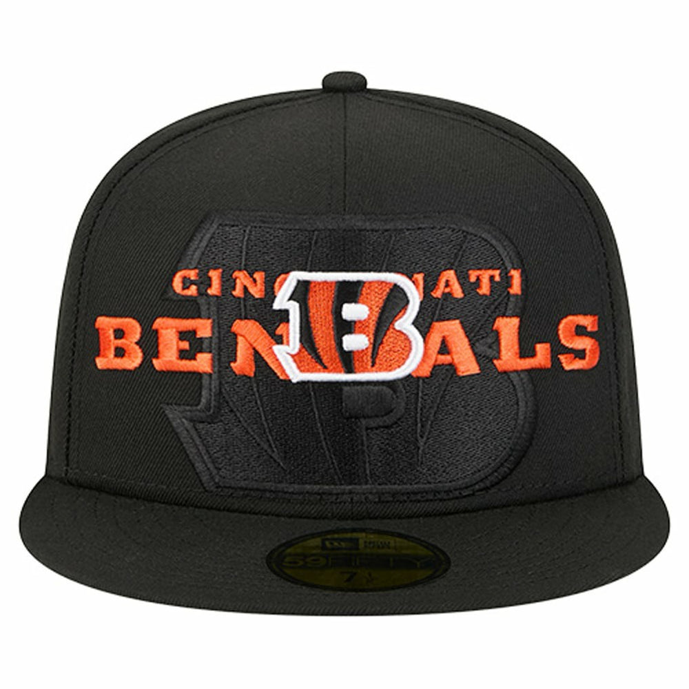 Cincinnati Bengals New Era Overlap Wordmark 59FIFTY Fitted Hat Black | NFL