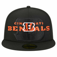 Cincinnati Bengals New Era Overlap Wordmark 59FIFTY Fitted Hat Black | NFL