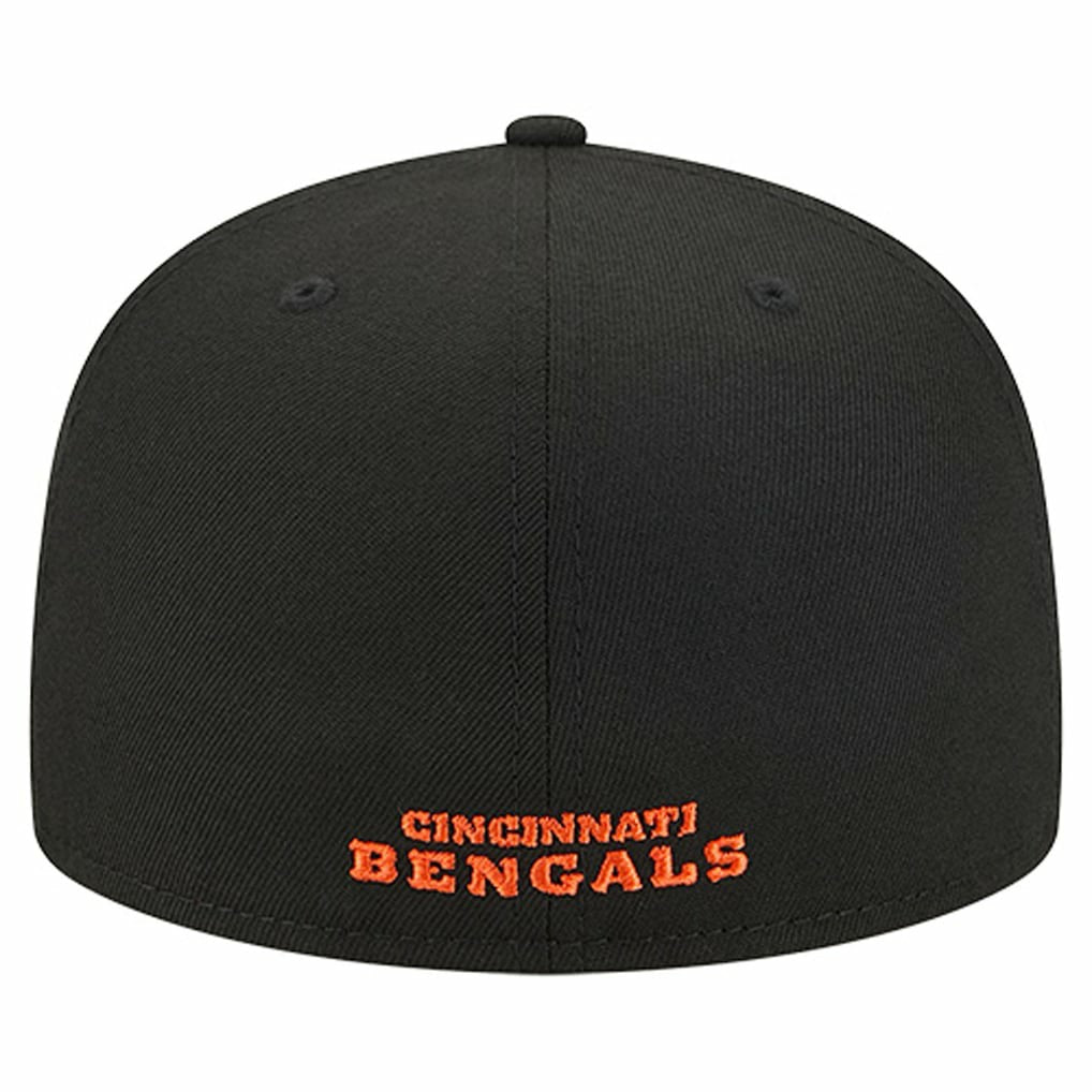 Cincinnati Bengals New Era Overlap Wordmark 59FIFTY Fitted Hat Black | NFL