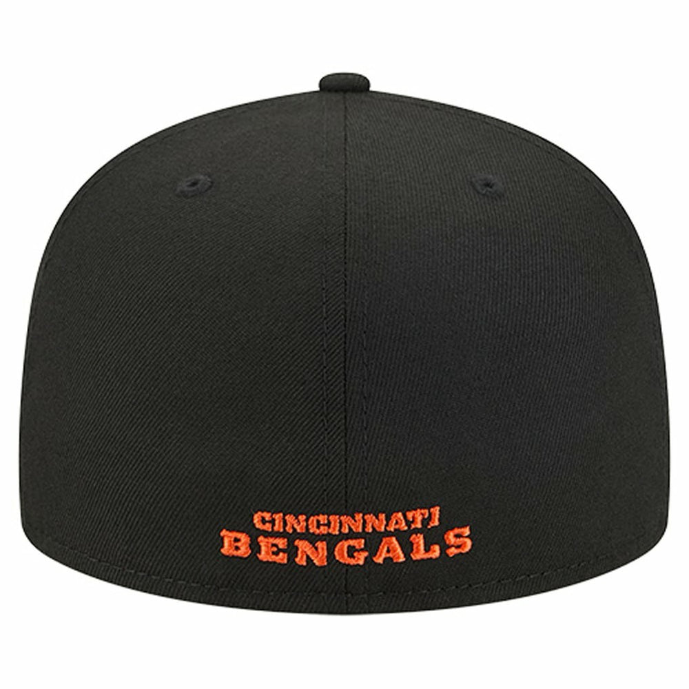 Cincinnati Bengals New Era Overlap Wordmark 59FIFTY Fitted Hat Black | NFL