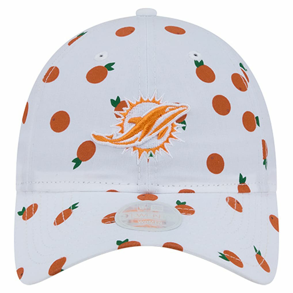 Miami Dolphins New Era Women's Fruit Pattern 9TWENTY Adjustable Hat White | NFL