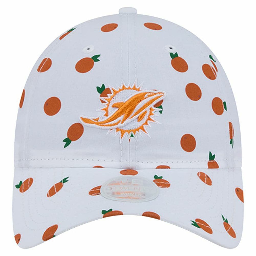 Miami Dolphins New Era Women's Fruit Pattern 9TWENTY Adjustable Hat White | NFL