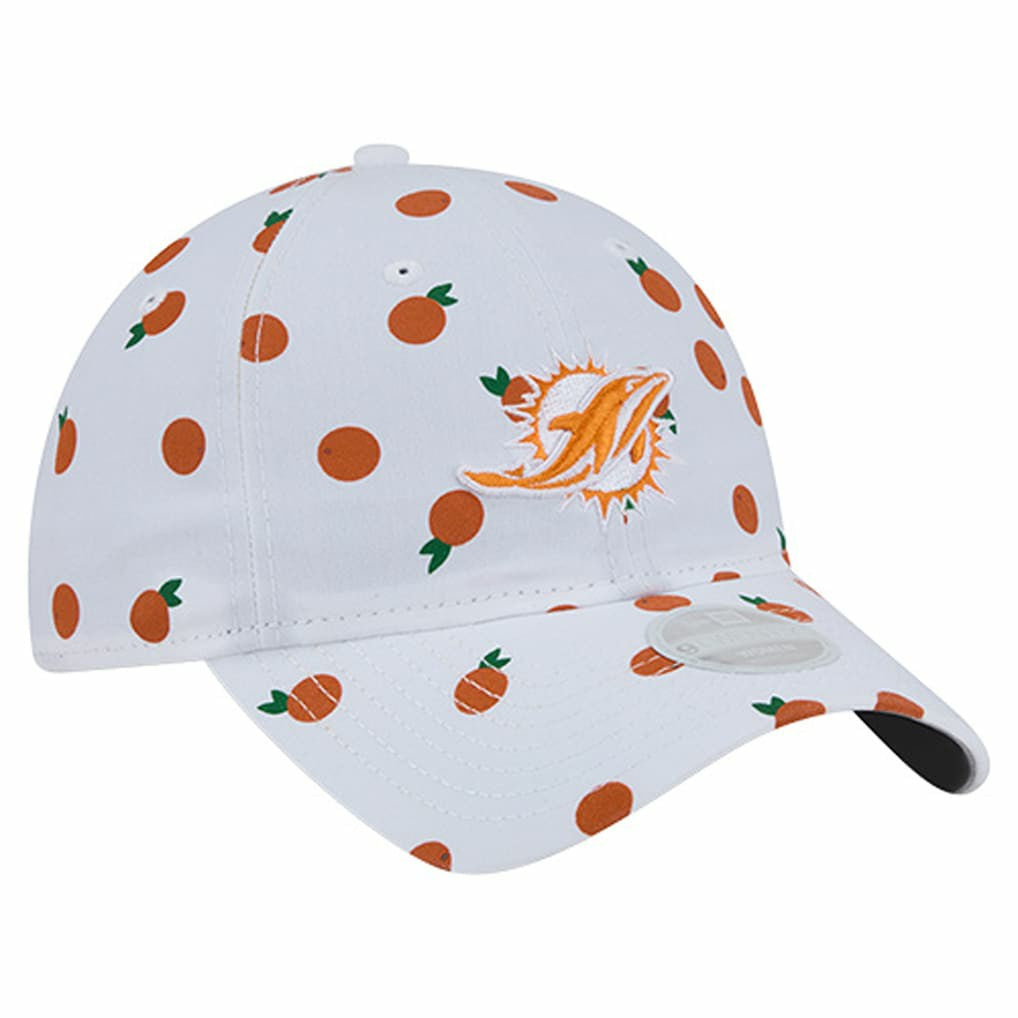 Miami Dolphins New Era Women's Fruit Pattern 9TWENTY Adjustable Hat White | NFL