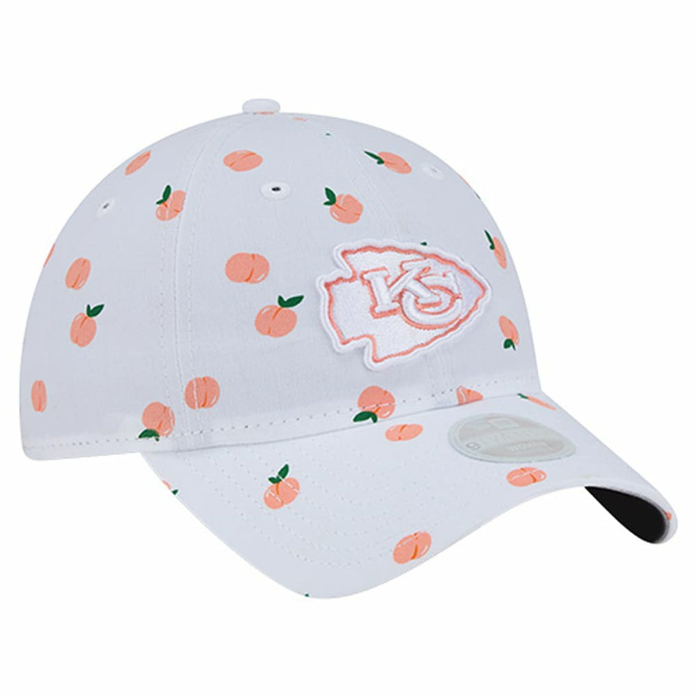 Kansas City Chiefs New Era Women's Fruit Pattern 9TWENTY Adjustable Hat White | NFL