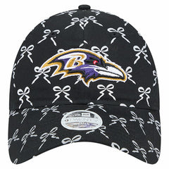 Baltimore Ravens New Era Women's Ribbon 9TWENTY Adjustable Hat Black | NFL