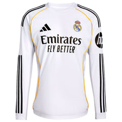 Jude Bellingham Real Madrid 2025/26 Home Replica Long Sleeve Jersey White | Adidas cheap