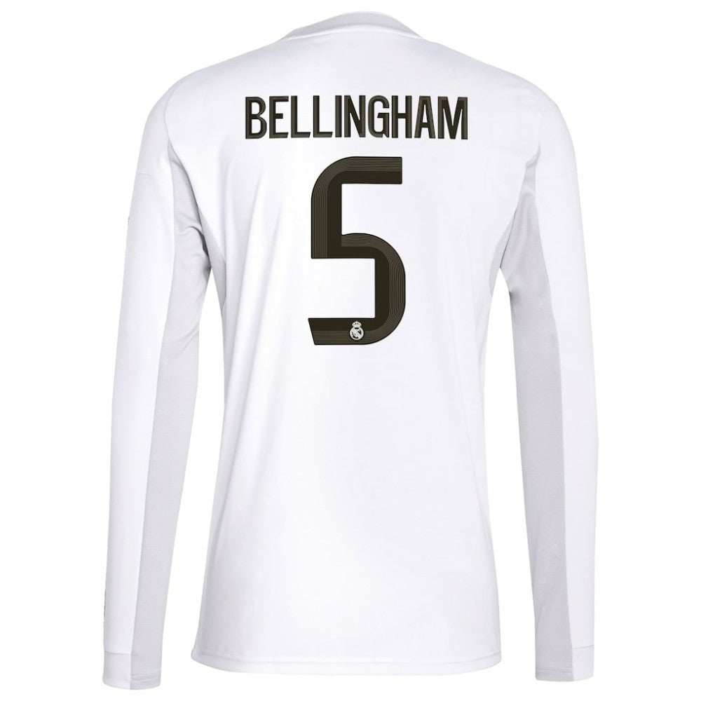 Jude Bellingham Real Madrid 2025/26 Home Replica Long Sleeve Jersey White | Adidas cheap