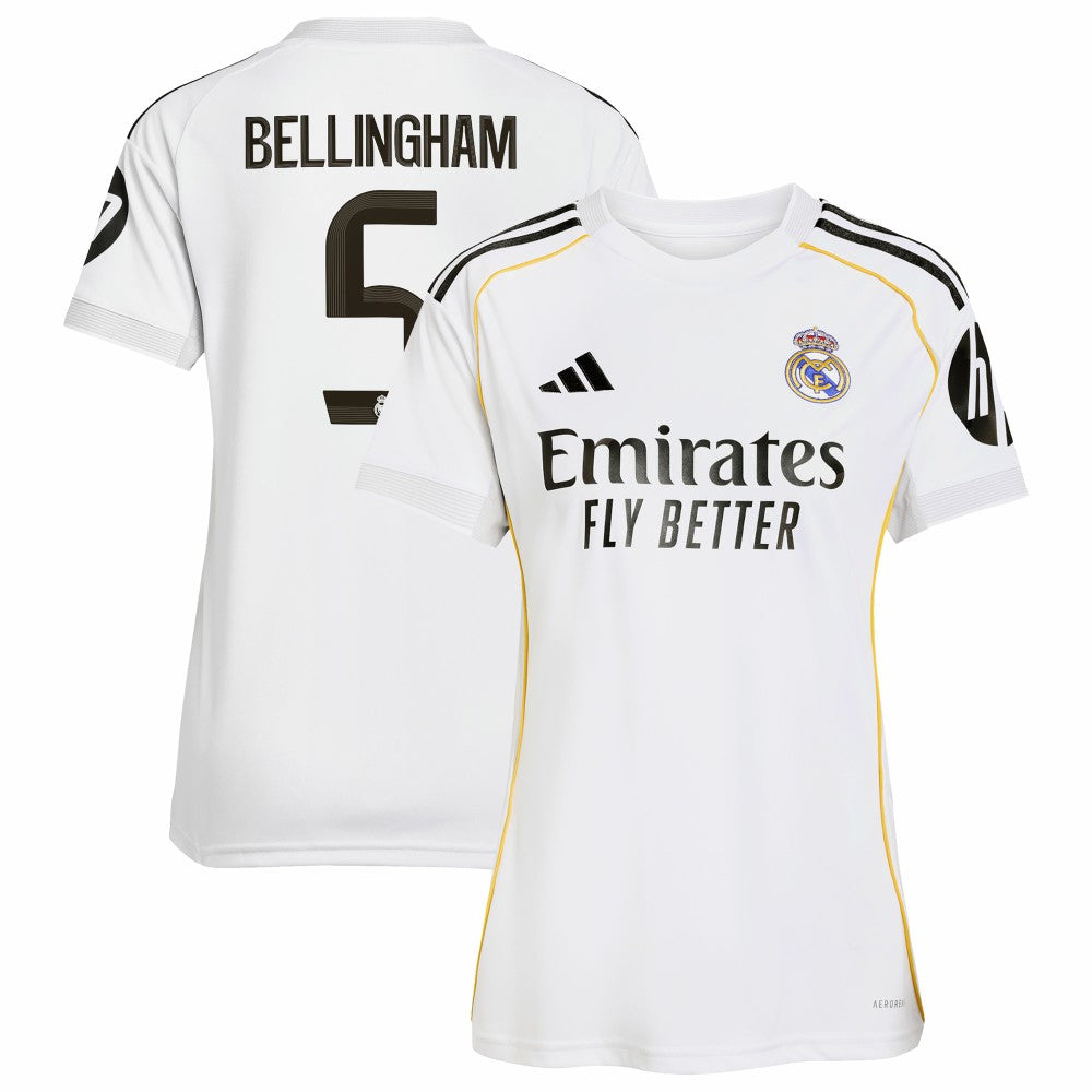 Jude Bellingham Real Madrid Women's 2025/26 Home Replica Jersey White | Adidas discount