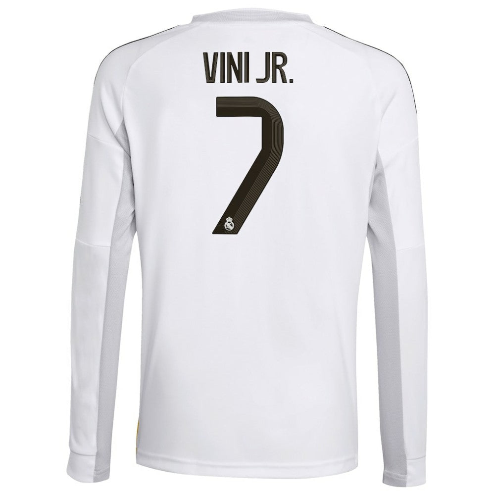 Vini Jr. Real Madrid Youth 2025/26 Home Replica Long Sleeve Jersey White | Adidas discount