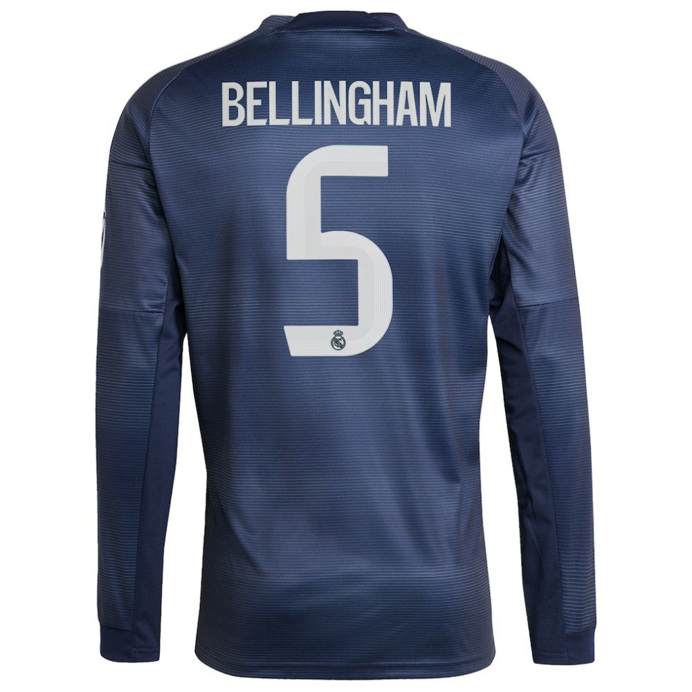 Jude Bellingham Real Madrid 2025/26 Away Long Sleeve Replica Jersey Blue - FIFA World CUP