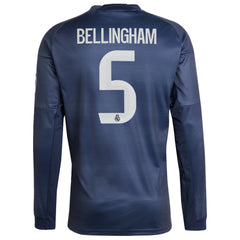 Jude Bellingham Real Madrid 2025/26 Away Long Sleeve Replica Jersey Blue - FIFA World CUP