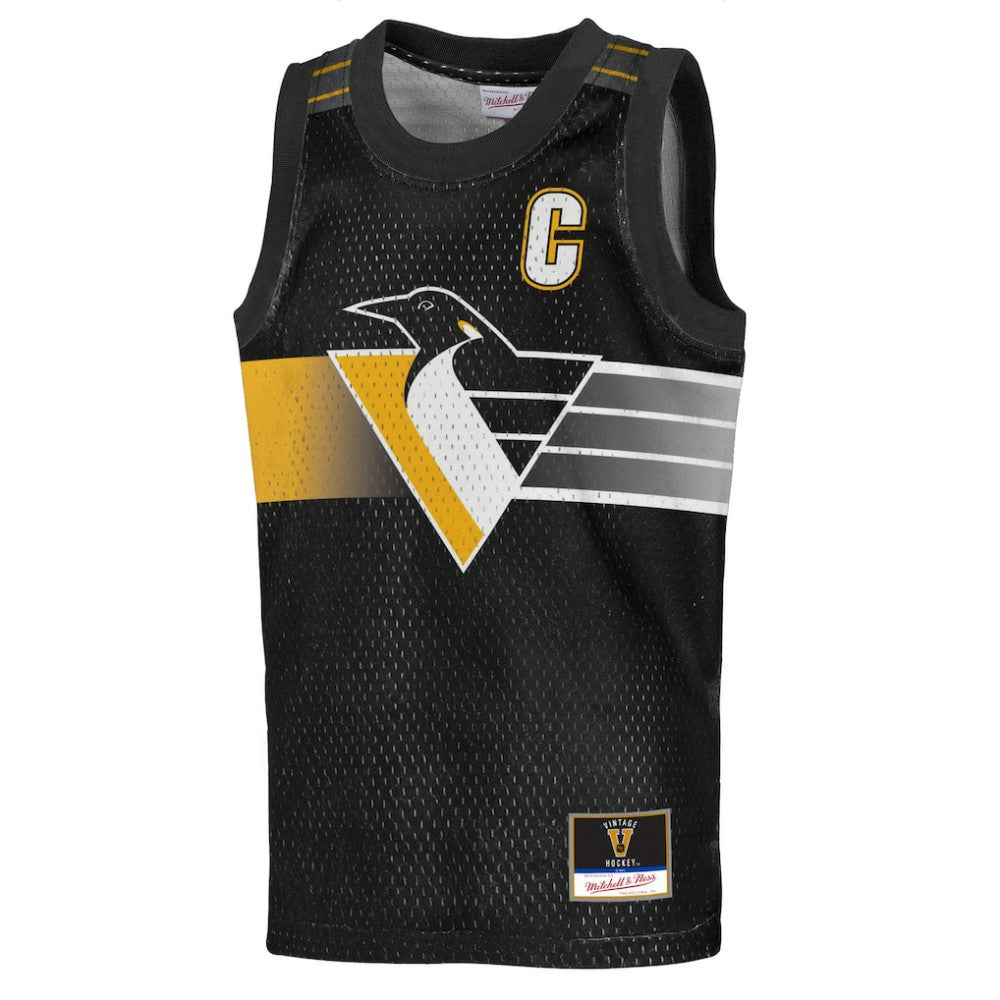 Mario Lemieux Pittsburgh Penguins Mitchell & Ness Youth Maxxed Out Fashion Basketball Jersey - Black - NHL