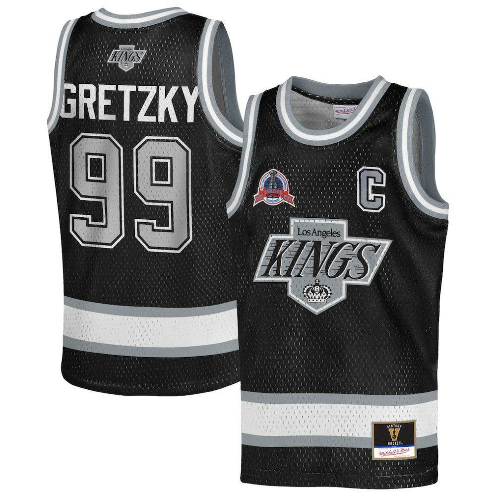 Wayne Gretzky Los Angeles Kings Mitchell & Ness Youth Maxxed Out Fashion Basketball Jersey - Black - NHL