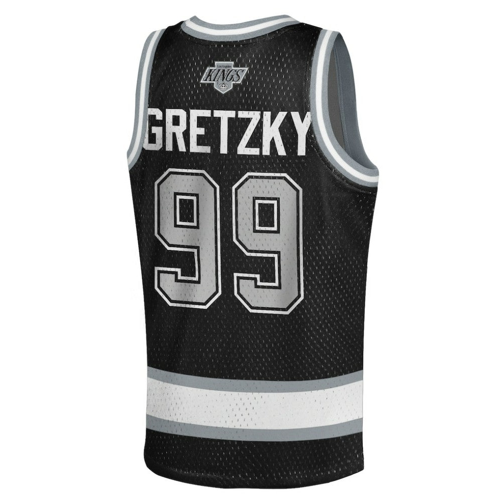 Wayne Gretzky Los Angeles Kings Mitchell & Ness Youth Maxxed Out Fashion Basketball Jersey - Black - NHL