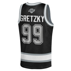 Wayne Gretzky Los Angeles Kings Mitchell & Ness Youth Maxxed Out Fashion Basketball Jersey - Black - NHL