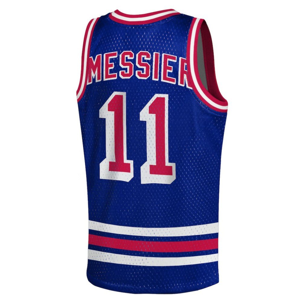 Mark Messier New York Rangers Mitchell & Ness Youth Maxxed Out Fashion Basketball Jersey - Blue - NHL