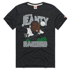 Ashton Jeanty Las Vegas Raiders Homage Unisex Caricature Player Graphic Tri-Blend T-Shirt Charcoal | NFL