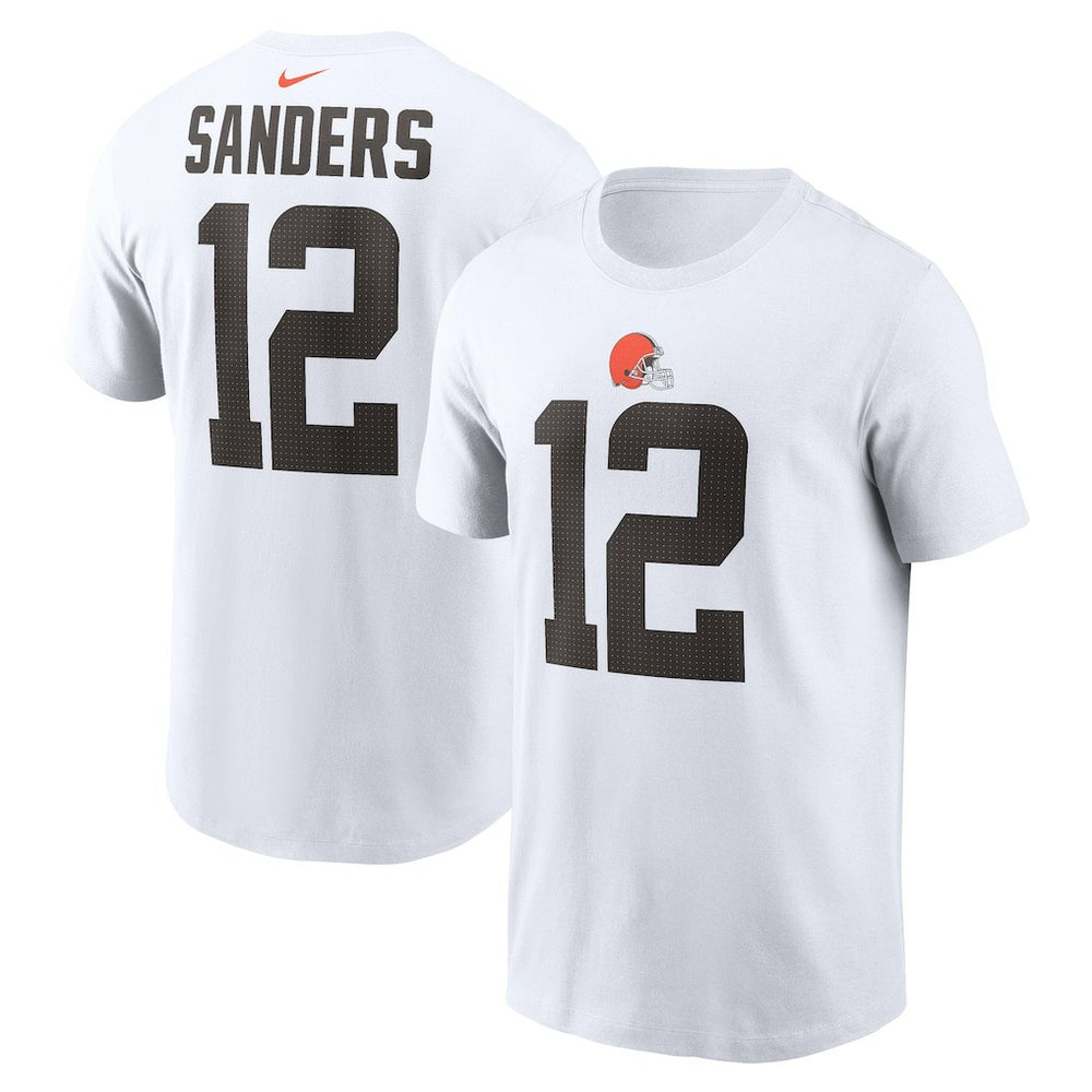Shedeur Sanders Cleveland Browns 2025 NFL Draft Name & Number T-Shirt White | Nike for Sale